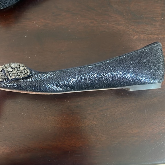 Beautiful Tory Burch Blue flats with Rhinestone Bow Detail size 7.5 - Picture 3 of 6